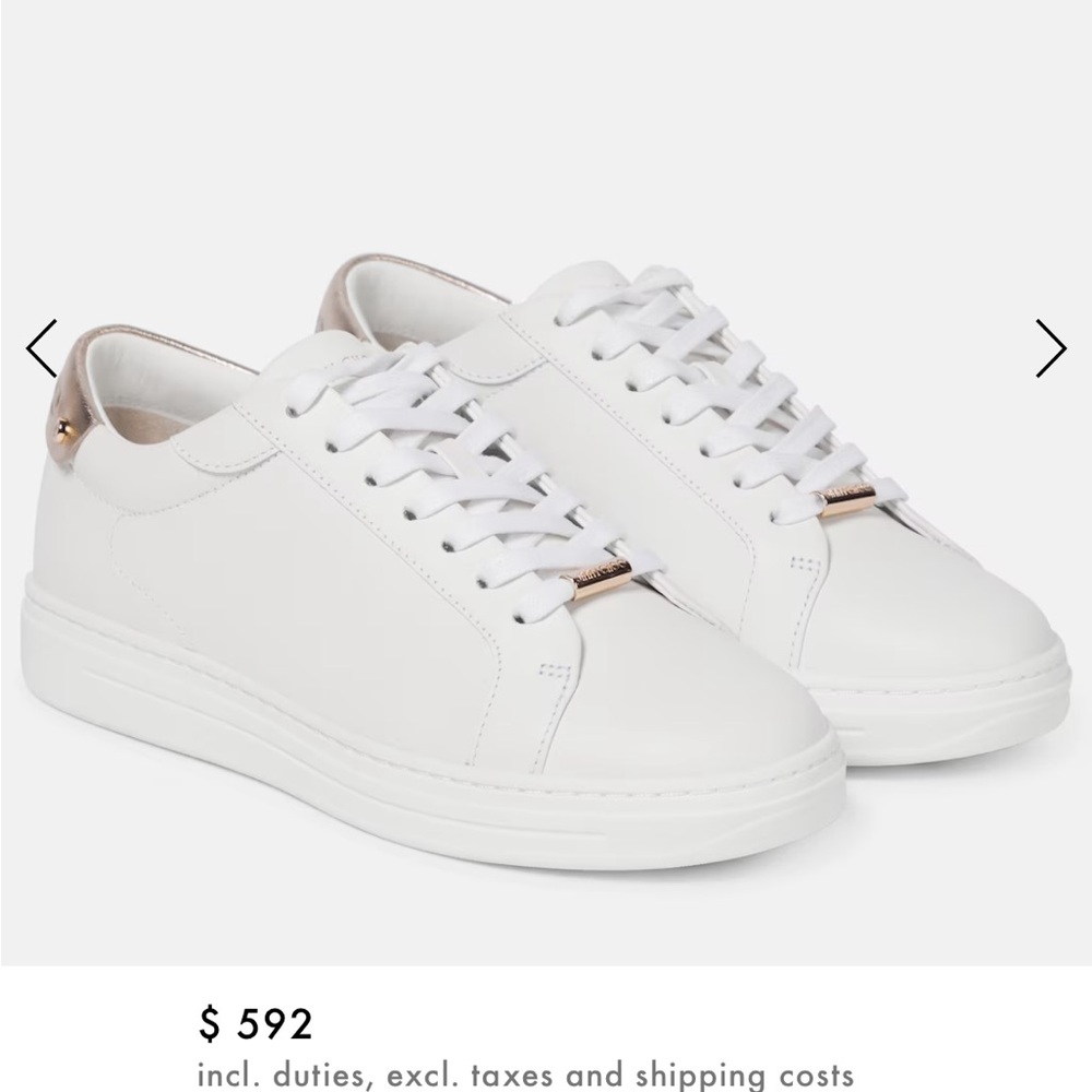 Jimmy choo white leather sneaker 36.5